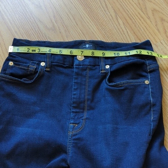 Seven for all Mankind High Waist Dark Wash Skinny Jeans Size 6/28 27x26 - Picture 6 of 9